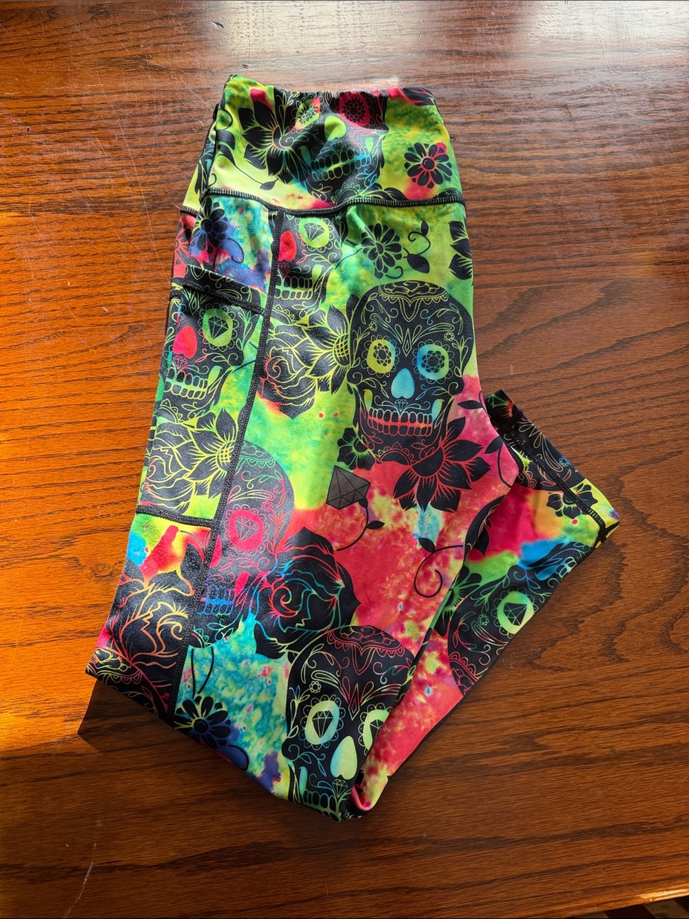 Constantly Varied Gear Neon Multicolor Sugar Skull Capris